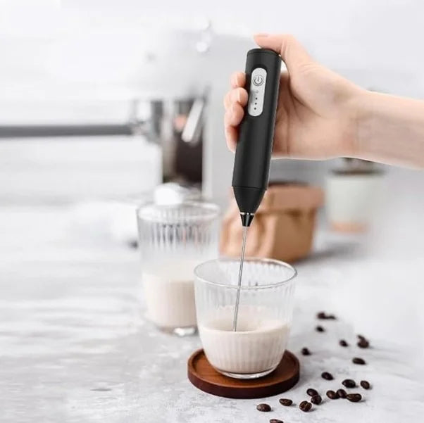 Electric Milk Frother & Coffee Mixer – Portable Handheld Foam Maker for Coffee, Cappuccino, Latte, Milkshakes & Hot Chocolate