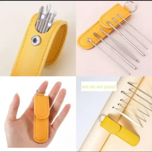 Set of sewing needles stored in a yellow case with close-up views of the needle design on a light background, suitable for hand sewing, embroidery, clothing repairs, and DIY crafting projects.